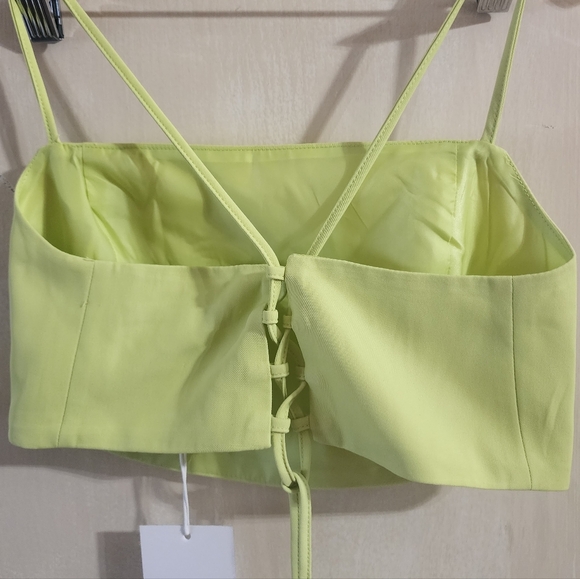 NWT ONLY Pistachio Green Tie Back Baddie Club Ready Crop Top Y2K  Si… - Picture 3 of 5